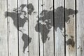 World map on old wall. Royalty Free Stock Photo