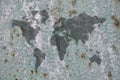 World map on old wall. Royalty Free Stock Photo