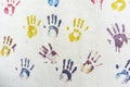 Handprints on the wall Royalty Free Stock Photo