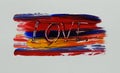 Brush stroke , blue , red ,yellow ,painting Abstract oil color Background, love