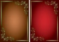 Backgrounds with golden decorative frames - vector