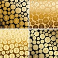 Backgrounds with golden dollars - gold vector gradient coins