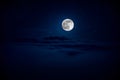 backgrounds night sky with stars and moon and clouds. Beautiful full moon over clouds Royalty Free Stock Photo