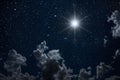 Backgrounds night sky with stars and moon and clouds Royalty Free Stock Photo