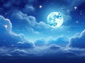 backgrounds night sky with stars and moon and clouds. Elements of this image furnished by NASA Created with Generative Royalty Free Stock Photo