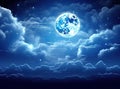 backgrounds night sky with stars and moon and clouds. Elements of this image furnished by NASA Created with Generative Royalty Free Stock Photo