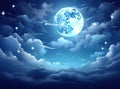 backgrounds night sky with stars and moon and clouds. Elements of this image furnished by NASA Created with Generative