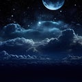 backgrounds night sky with stars and moon and clouds. Elements of this image furnished by NASA Created with Generative Royalty Free Stock Photo