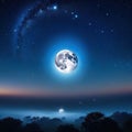 backgrounds night sky with stars and moon and Elements of this image furnished by NASA Created with