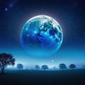 backgrounds night sky with stars and moon and Elements of this image furnished by NASA Created with