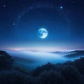 backgrounds night sky with stars and moon and Elements of this image furnished by NASA Created with