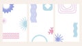 backgrounds poster groovy retro design elements, pastel Naive playful abstract shapes sticker pack