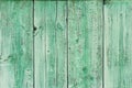 Backgrounds and texture concept - old wooden fence painted in blue background Royalty Free Stock Photo