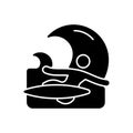 Backhand bottom turn in surfing black glyph icon Royalty Free Stock Photo