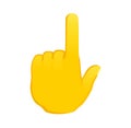 Backhand index pointing up icon. Yellow gesture emoji vector