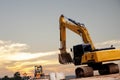 Backhoe at a construction site Royalty Free Stock Photo