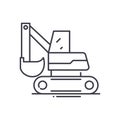 Backhoe excavator icon, linear isolated illustration, thin line vector, web design sign, outline concept symbol with Royalty Free Stock Photo