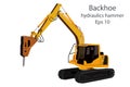 Backhoe and hydraulics hammer machine