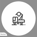 Backhoe icon sign vector,Symbol, logo illustration for web and mobile Royalty Free Stock Photo