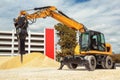 Backhoe loader or bulldozer - excavator with clipping path isolated Royalty Free Stock Photo