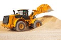 Backhoe loader or bulldozer - excavator with clipping path isolated Royalty Free Stock Photo