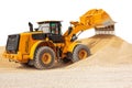 Backhoe loader or bulldozer - excavator with clipping path isolated Royalty Free Stock Photo