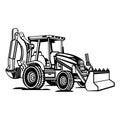 Backhoe loader - isolated on white background. vector illustration