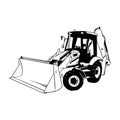 Backhoe loader - isolated on white background. vector illustration