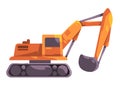 Backhoe loader shovel builder construction mining vehicle truck excavation illustration yellow toys object machinery