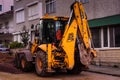 Backhoe Loader In A Street Royalty Free Stock Photo