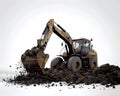 Backhoe loader with white background Royalty Free Stock Photo