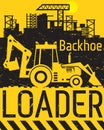 Backhoe Loader work on construction site or sand pit Royalty Free Stock Photo