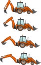 Backhoe loaders. Heavy construction machines