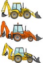 Backhoe loaders. Heavy construction machines