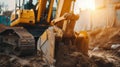 The backhoe's operator skillfully controls the machine, orchestrating its every movement.