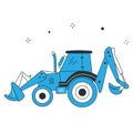 Backhoe, Tractor, Agriculture, Farming Vector Illustration Icon