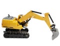 A backhoe on a white background