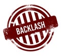 Backlash - red round grunge button, stamp