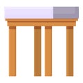 Backless chair icon cartoon vector. Outdoor wood chair Royalty Free Stock Photo