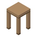 Backless stool icon, isometric style