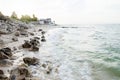 Backlight along the beach coast of Chelem, Mexico Royalty Free Stock Photo