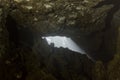 Backlight Underground View Of Cave Entrance Royalty Free Stock Photo