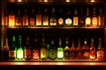 backlighted bottles club bar background Royalty Free Stock Photo