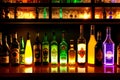 backlighted bottles club bar background Royalty Free Stock Photo