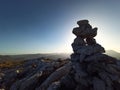 Backlighting. Ascent to PeÃÂ±a Lusa in Espinosa de los Monteros Royalty Free Stock Photo