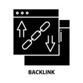 backlink icon, black vector sign with editable strokes, concept illustration Royalty Free Stock Photo