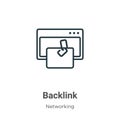 Backlink outline vector icon. Thin line black backlink icon, flat vector simple element illustration from editable networking Royalty Free Stock Photo
