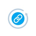 Backlink vector icon on white