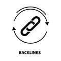 backlinks icon, black vector sign with editable strokes, concept illustration Royalty Free Stock Photo