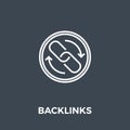 Backlinks Related Vector Thin Line Icon.